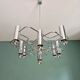 Large geometric chandelier in chrome metal, design by G. Sciolari, 1970.