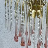 Lustre cascade en verre de murano