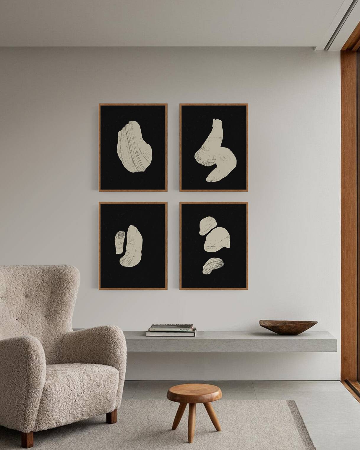 4 abstract giclee prints, set of four, A3