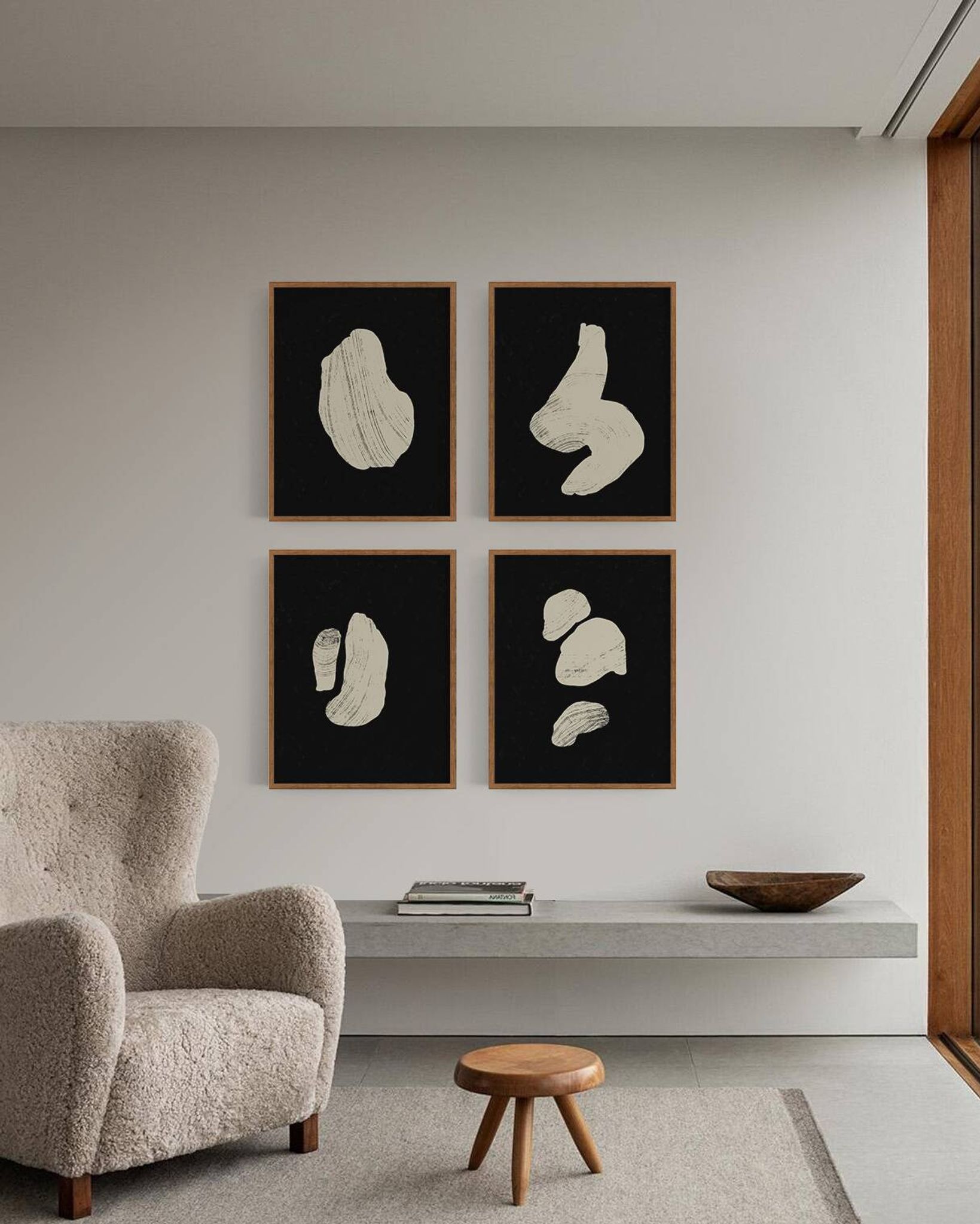 4 abstract giclee prints, set of four, A3
