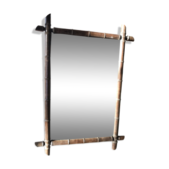 Miroir bambou ancien 1900