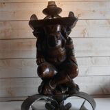 Vintage lamp anthropomorfe carved wood