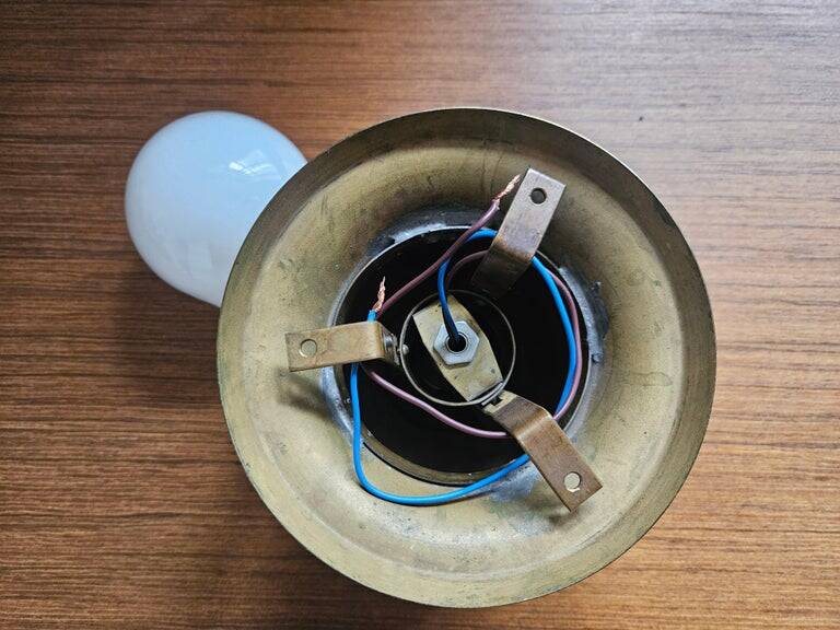 Pair of Brass Flush Mounts, Italy, 1970s