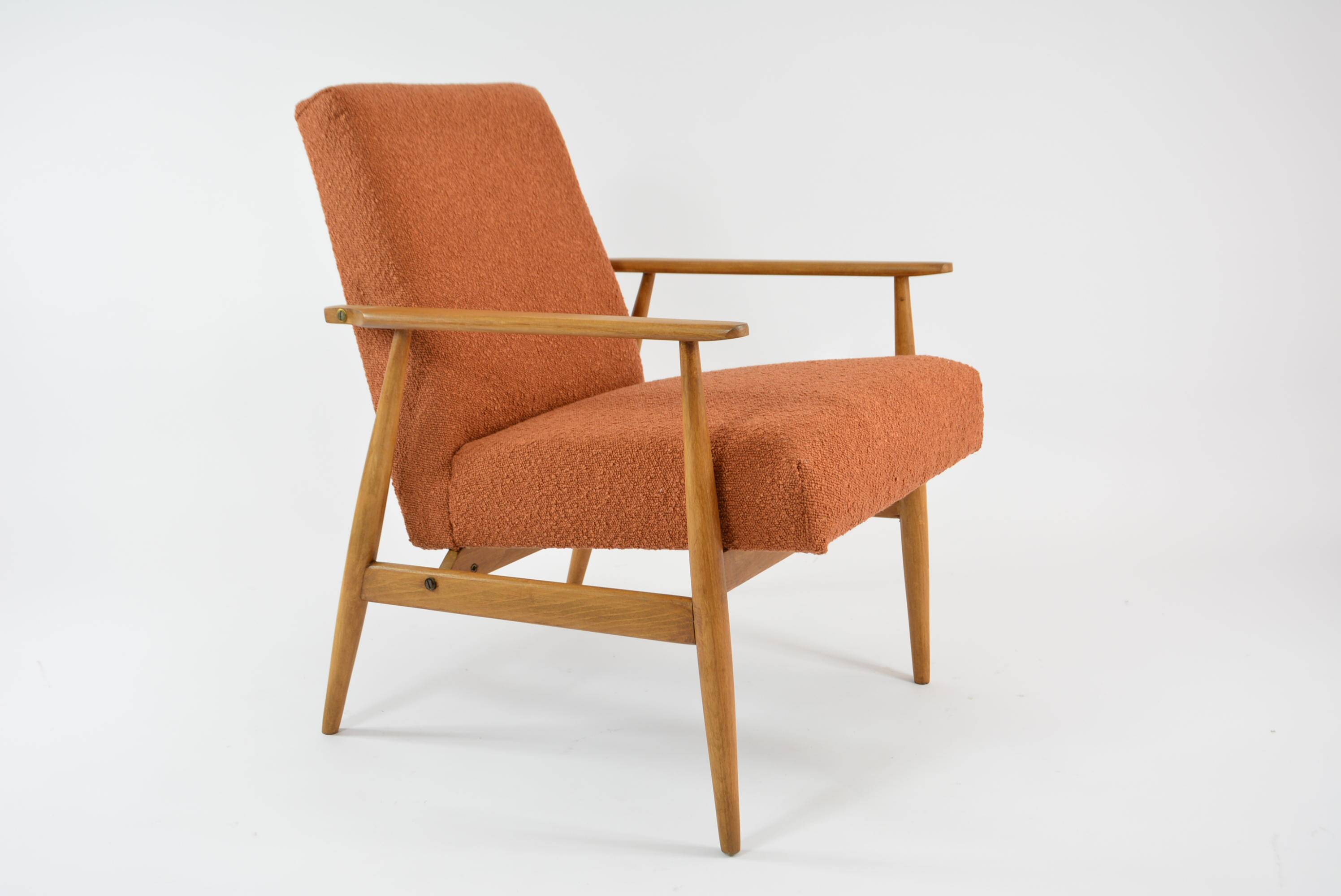 FOX terracotta curled armchair