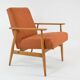 FOX terracotta curled armchair