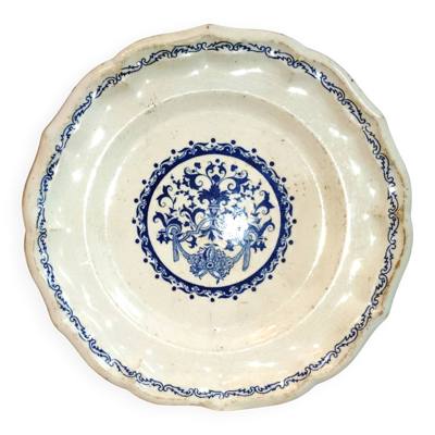 Assiette plate en Faïence de Gien - Motif Rouen Art Déco - 1932