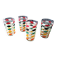4 Vintage water or orangeade glasses. Screen-printed decoration.