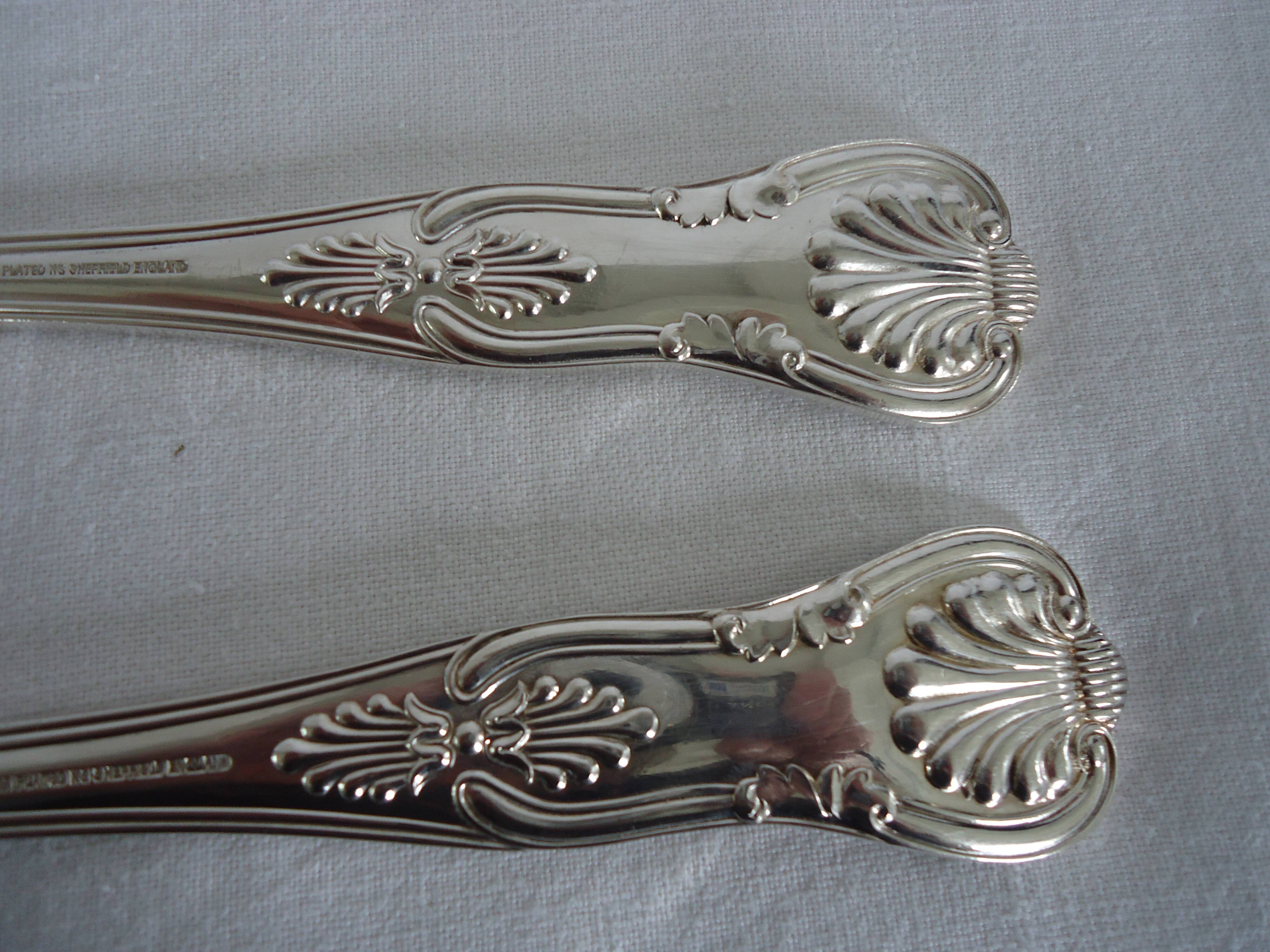 Paire de couverts de service, plaqué argent sheffield england