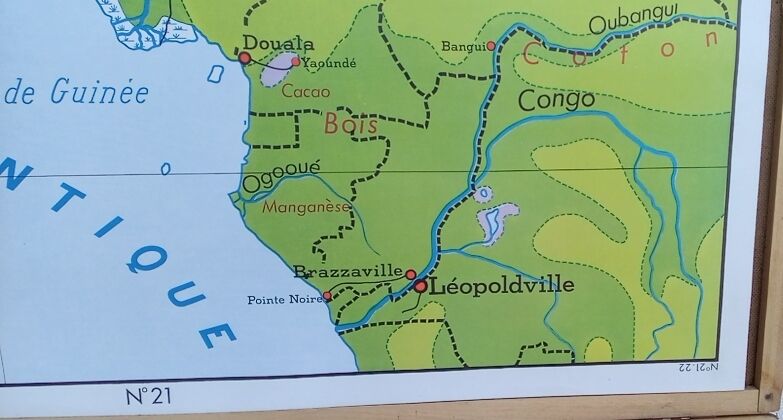 School poster rossignol montmorillon map west central africa n°21-22