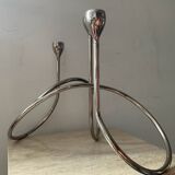 Black & Blum designer candle holder in silver metal