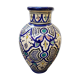 Old terracotta vase enameled painting vintage oriental style