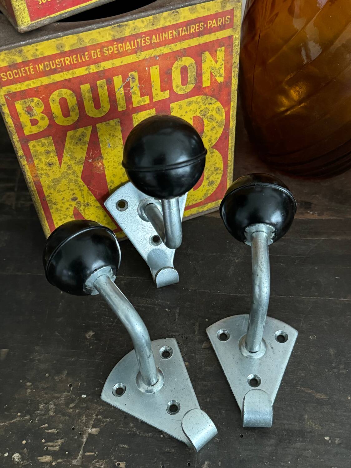 Old Bakelite ball wall hooks