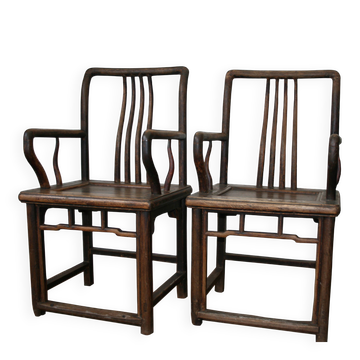 Pair of antique Chinese armchairs