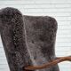 1960s, Danish armchair, reupholstered, genuine sheepskin.