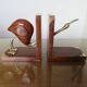 Pair of greenhouse pounds "heron" in wood and brass 70s