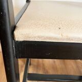 Paire de chaises noires + simili blanc