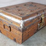 Ancient colonial travel trunk