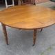 Table-console demi lune en noyer époque 1840 pied Jacob