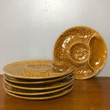 6 artichoke plates in Gien earthenware
