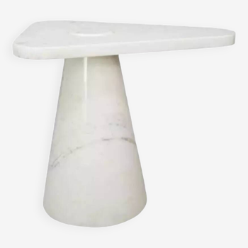 White marble end table