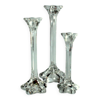 3 lead crystal glass candle holder by Nachtmann as a set - Vintage