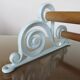 Towel rack in enamelled cast iron pale blue Art Deco 30s 40s