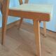 Bridge chair with armrests Scandinavian style yellow skaï