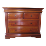 Cherrywood chest of drawers with ogee – 4 drawers – 80s – Louis Philippe style