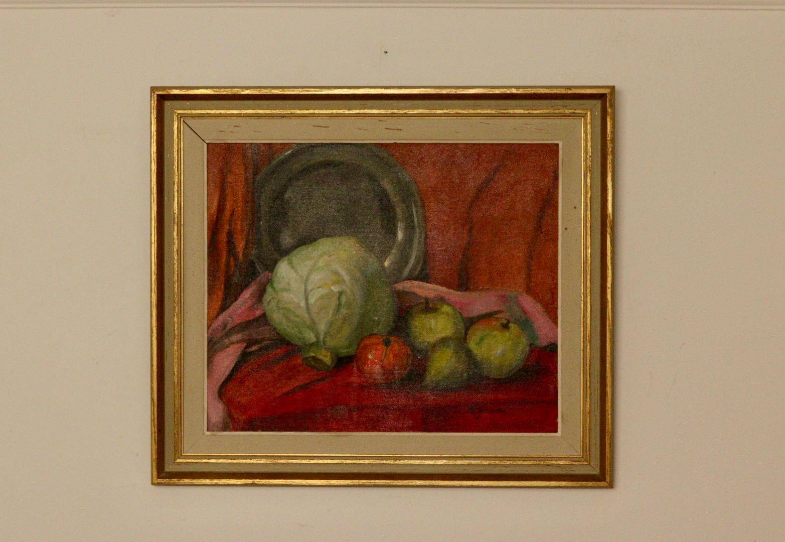 "Still Life with Cabbage and Fruits" by S. Jonsson