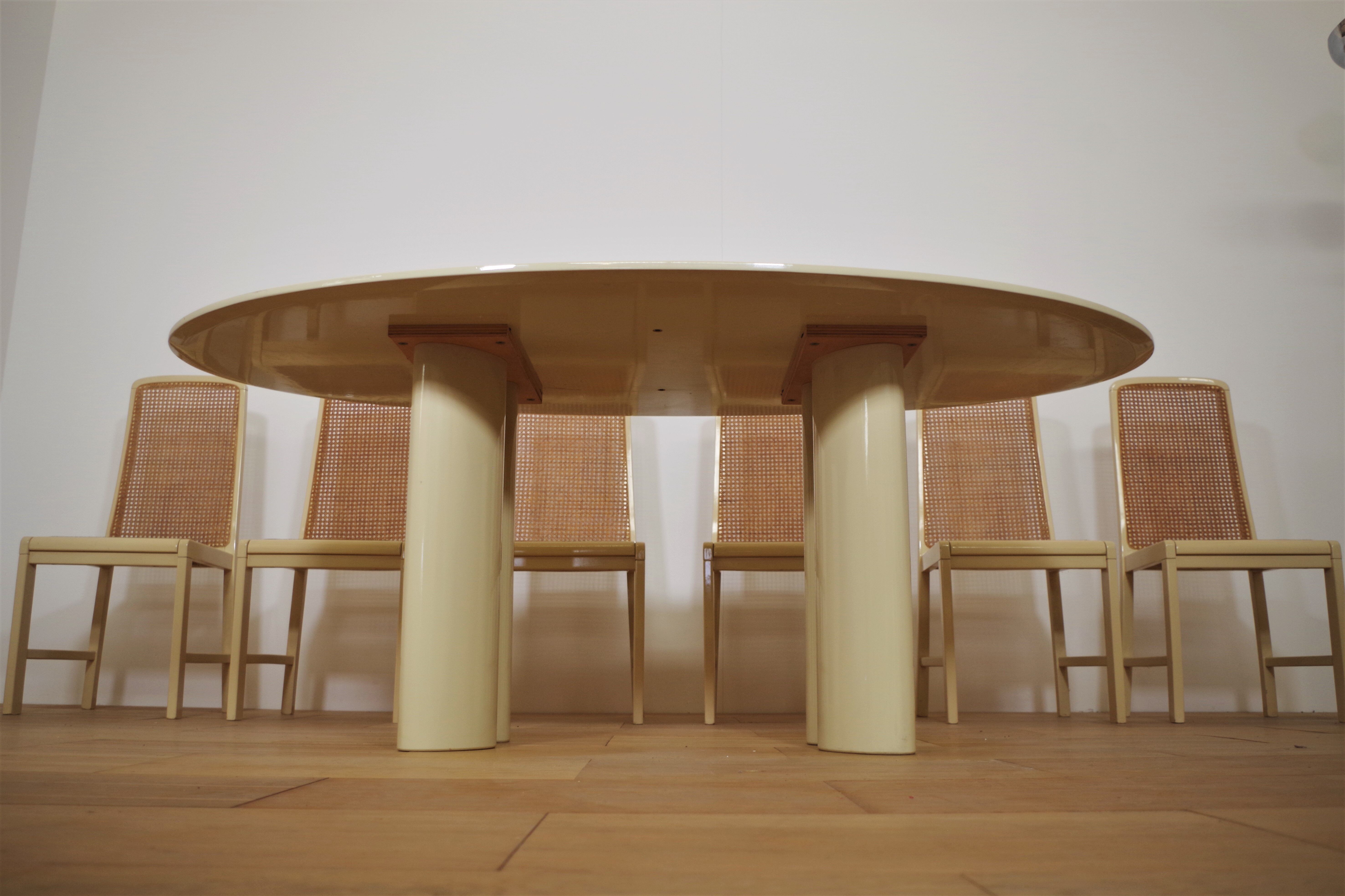 Table and 6 chairs by Mario Sabot from the 70s