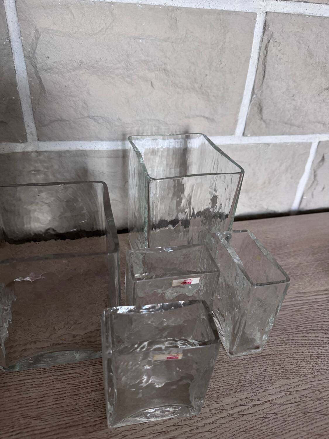 Set de 5 vases vintage en cristal – Cristal Tallin