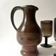 carafe vase vintage en céramique grès rouge vers 1970