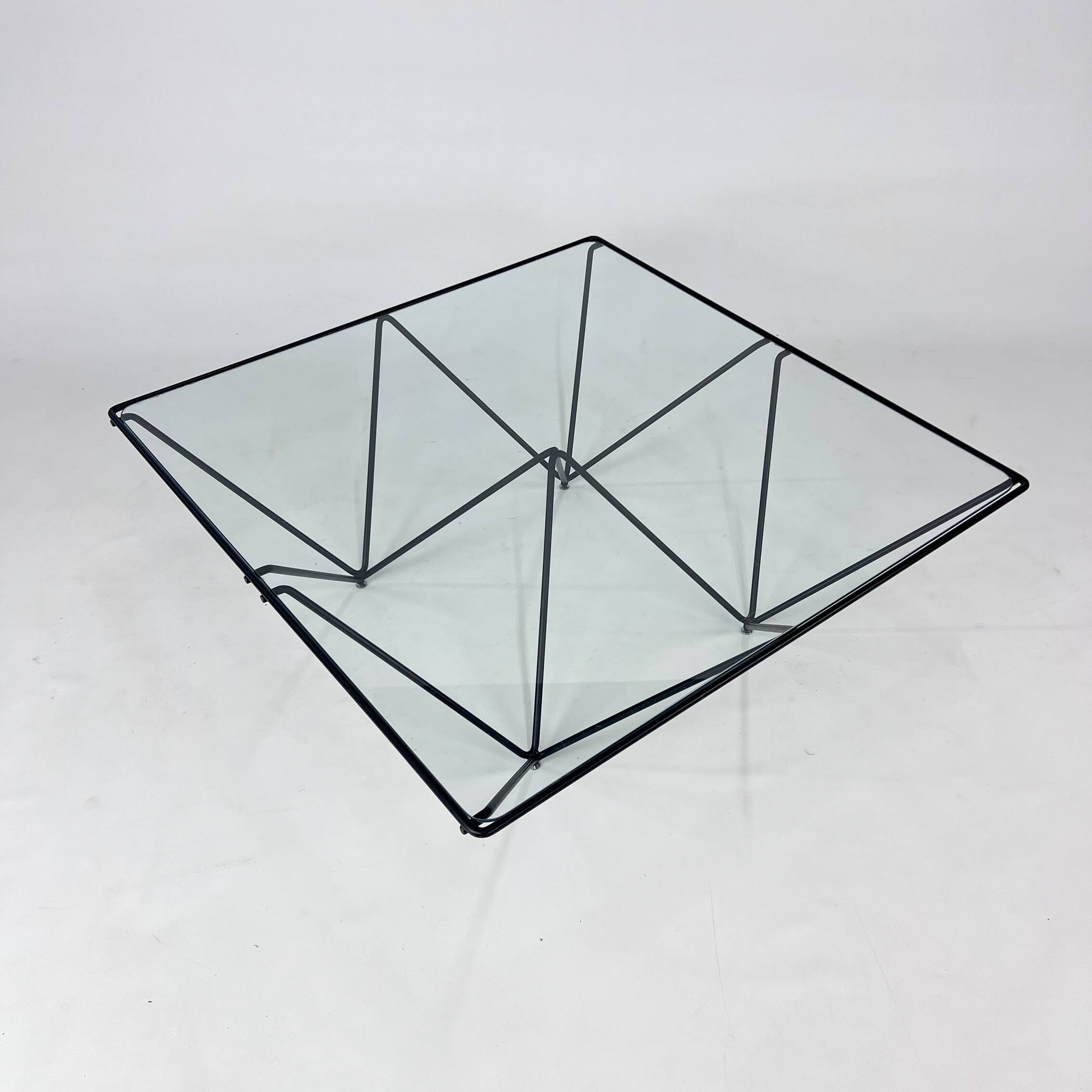 Postmodern Italian Steel and Glass Coffee Table, 1980s