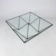 Table basse postmoderne italienne en acier et verre, années 1980