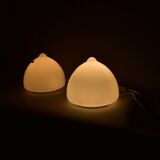 Pair of glass table lamps by Krásno nad Bečvou, 1960s