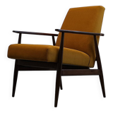 1960 Henryk Lis Mid Century armchair in Goldenrod velvet