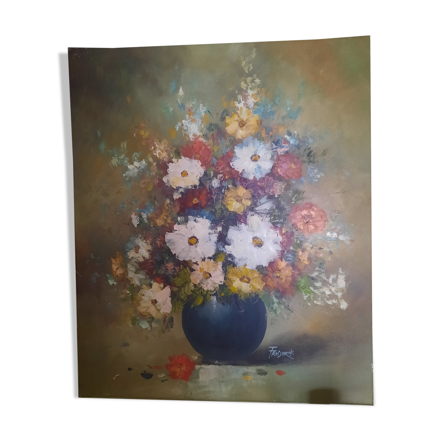 Painting flowers in a vase