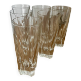 Set of 6 bistro glasses, possibly crystal, made in Italy.