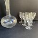 Decanter and 6 cut crystal porto glasses XIXth