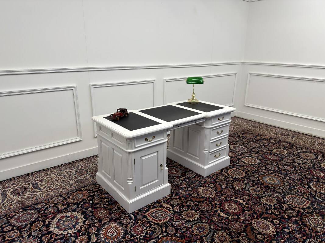 Classic English White Chesterfield Desk