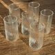 Set of 6 orangeade glasses in ribbed glass