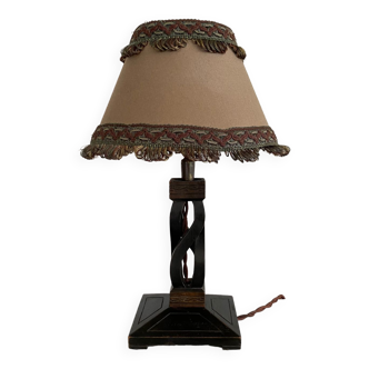 Wooden lamp, fabric cable