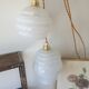 Pair of lamp in pale pink glass of clichy