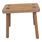 Vintage old wooden farmhouse stool treated brutalist