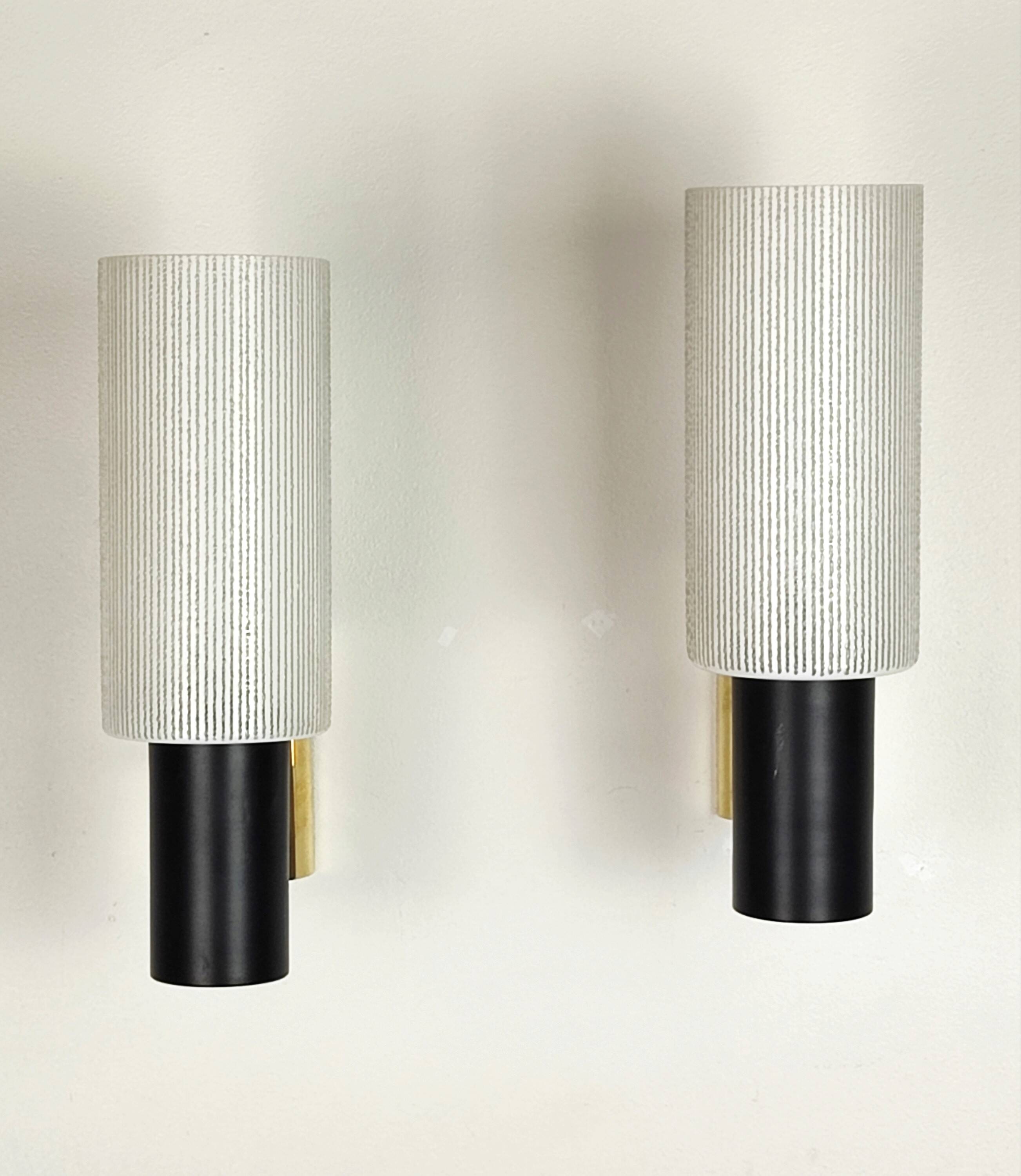 Pair of 60' brass wall lights