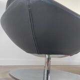 Pair of Tirup Ikea leather armchairs