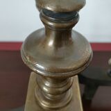 Pair of Louis-Philippe andirons with Caryatids - Bronze, cast iron - 19th century