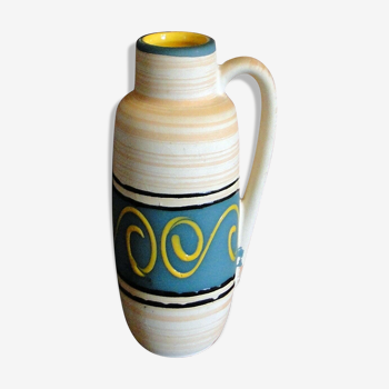 Vase céramique fond mat et decor émaille