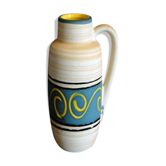 Ceramic vase matte bottom and decor enamels