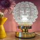 Vintage globe table lamp in molded glass
